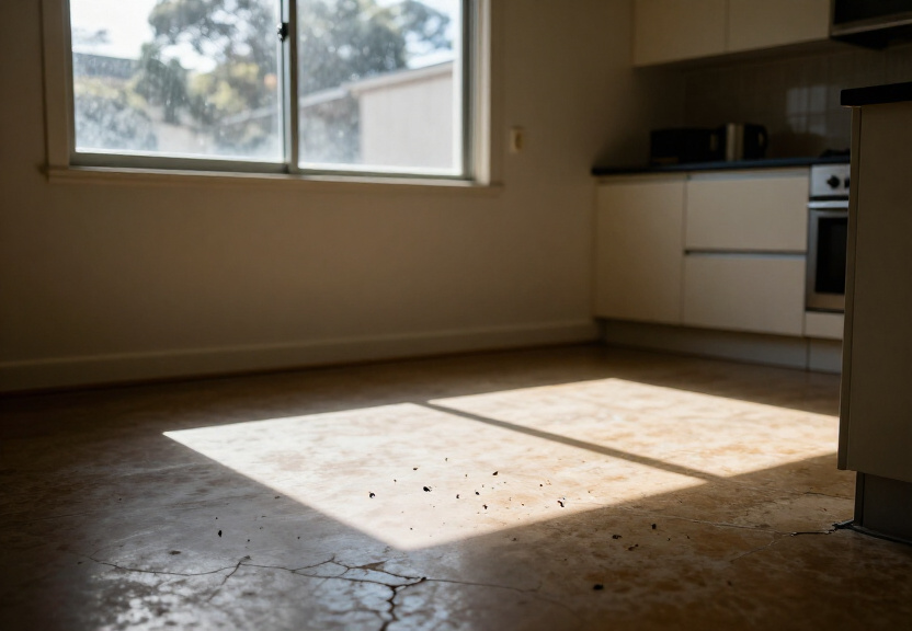 Cockroach infestation in a Davidson kitchen before treatment