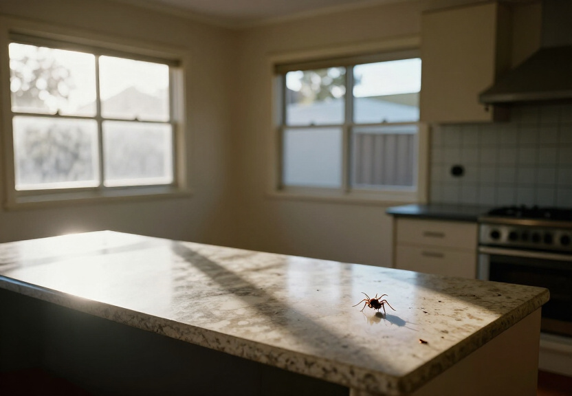 Ant trail in a Davidson bathroom before treatment